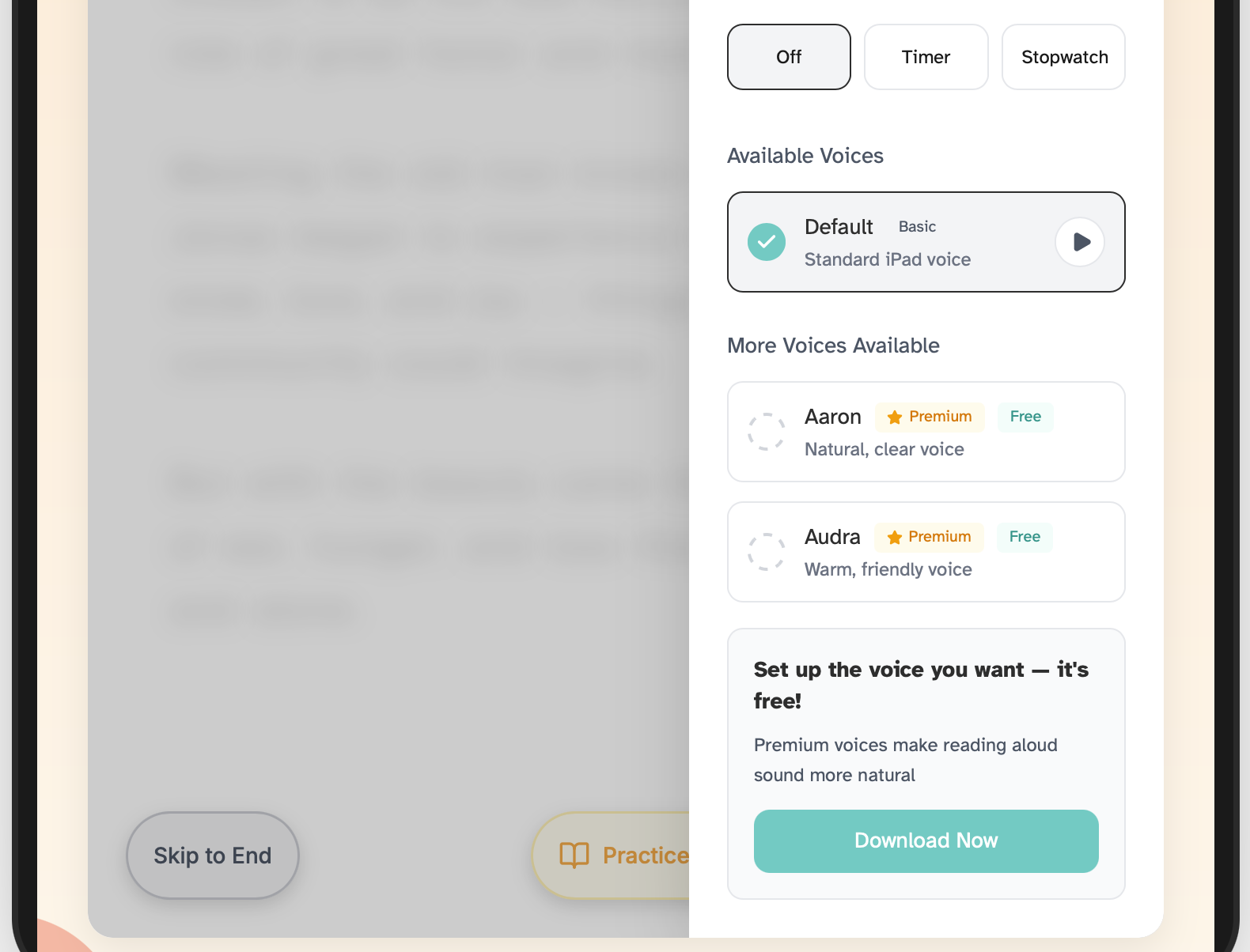 Voice Selection Options